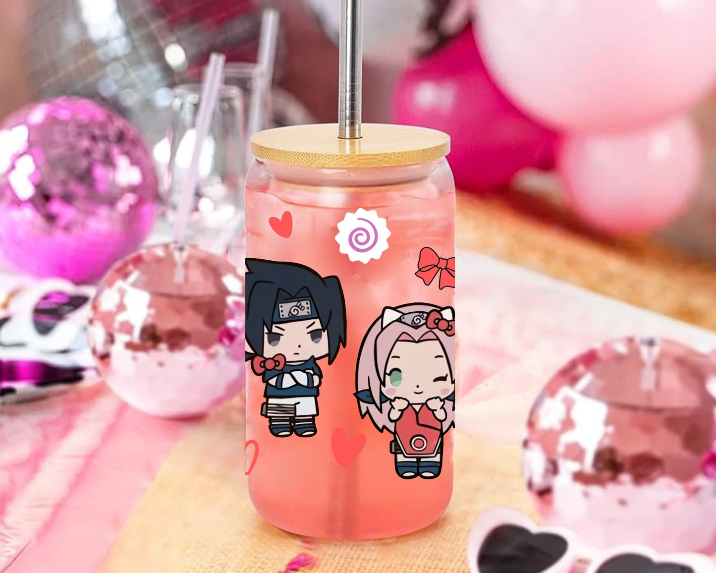 UVDTF Anime Cup Wrap, Ready to Use Glass Cup UVDTF transfers for Glass Can | Ready to Apply UVDTF wraps for Libbey Glass