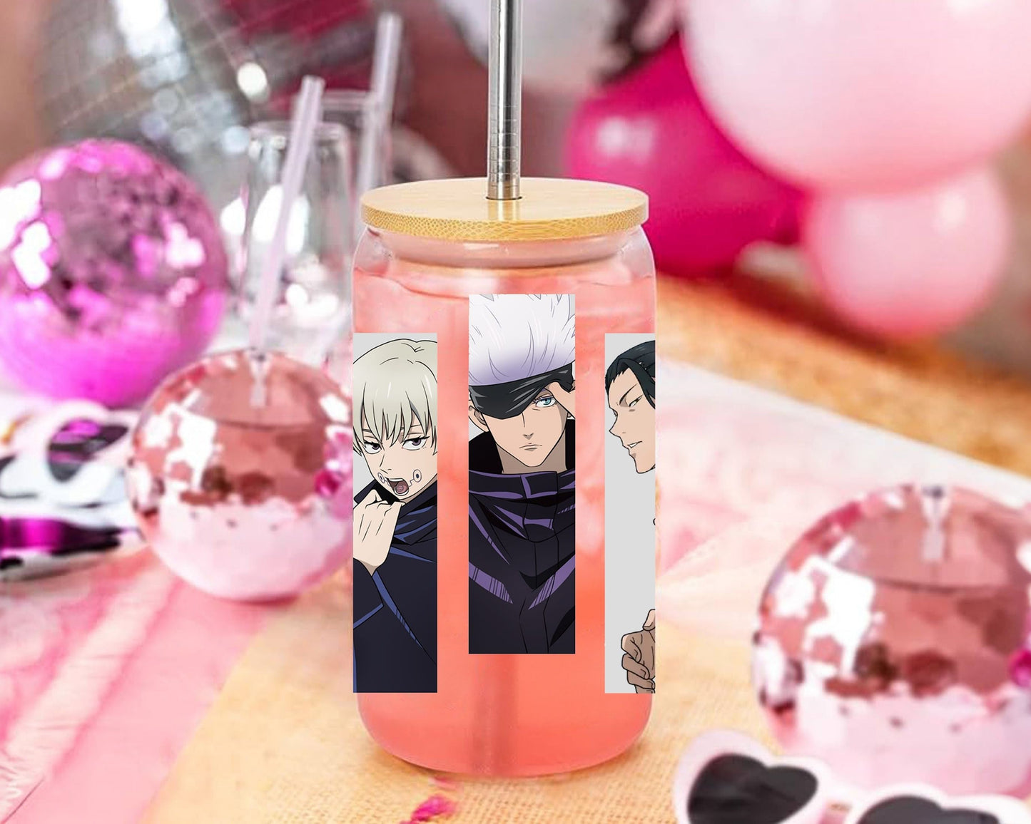 UVDTF Anime Cup Wrap, Ready to Use Glass Cup UVDTF transfers for Glass Can | Ready to Apply UVDTF wraps for Libbey Glass