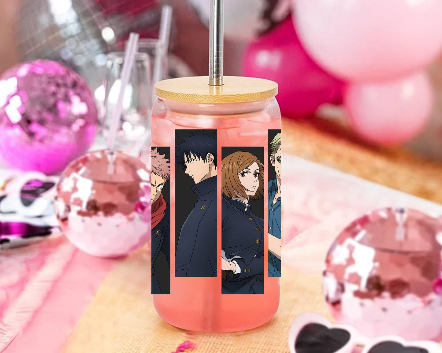 UVDTF Anime Cup Wrap, Ready to Use Glass Cup UVDTF transfers for Glass Can | Ready to Apply UVDTF wraps for Libbey Glass