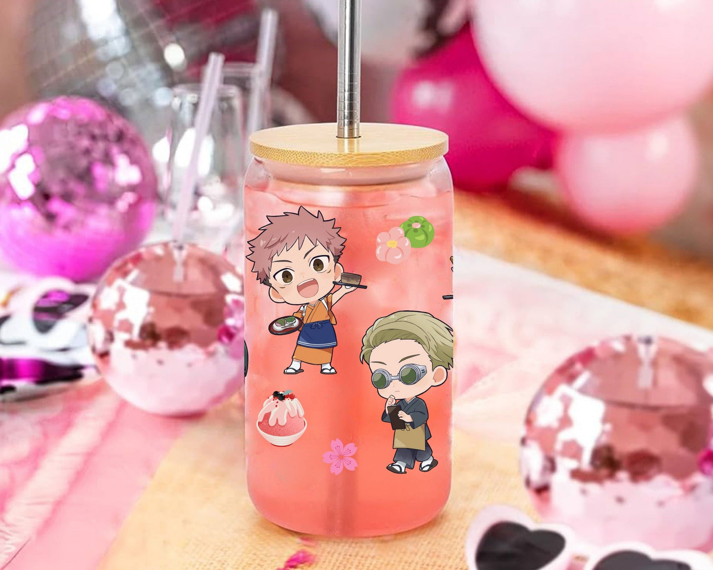 UVDTF Anime Cup Wrap, Ready to Use Glass Cup UVDTF transfers for Glass Can | Ready to Apply UVDTF wraps for Libbey Glass