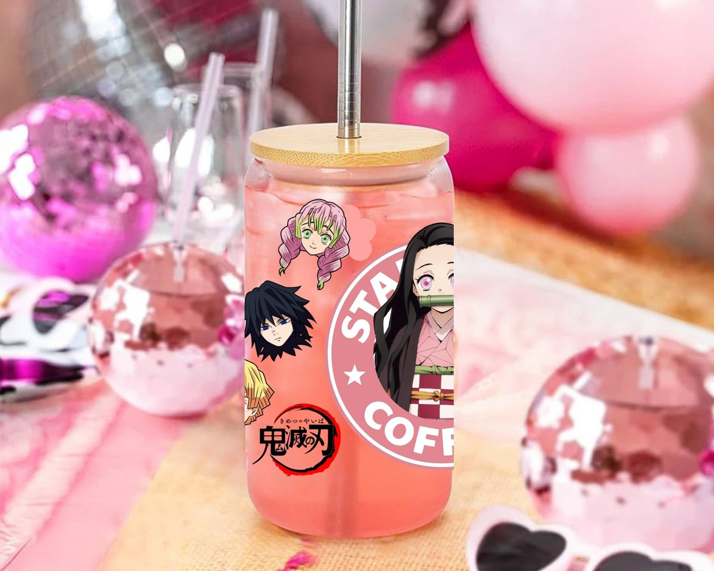 UVDTF Demon Anime Cup Wrap, Ready to Use Glass Cup Wrap for Glass Can | Ready to Apply UVDTF, UVDTF Transfers