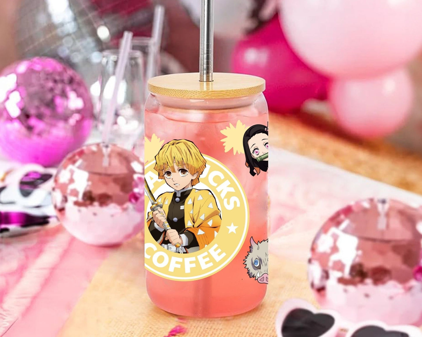 UVDTF Anime Cup Wrap, Ready to Use Glass Cup UVDTF transfers for Glass Can | Ready to Apply UVDTF wraps for Libbey Glass