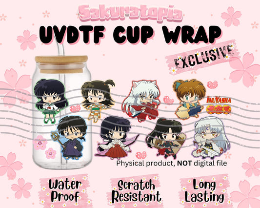UVDTF Anime Cup Wrap, Ready to Use Glass Cup Wrap for Glass Can | Ready to Apply UVDTF, UVDTF Transfers