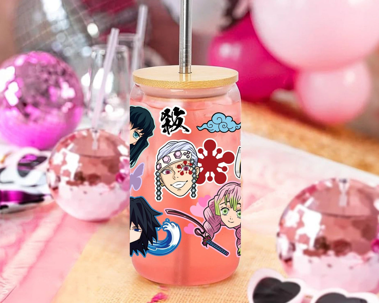 UVDTF Anime Cup Wrap, Ready to Use Glass Cup Wrap for Glass Can | Ready to Apply UVDTF, UVDTF Transfers