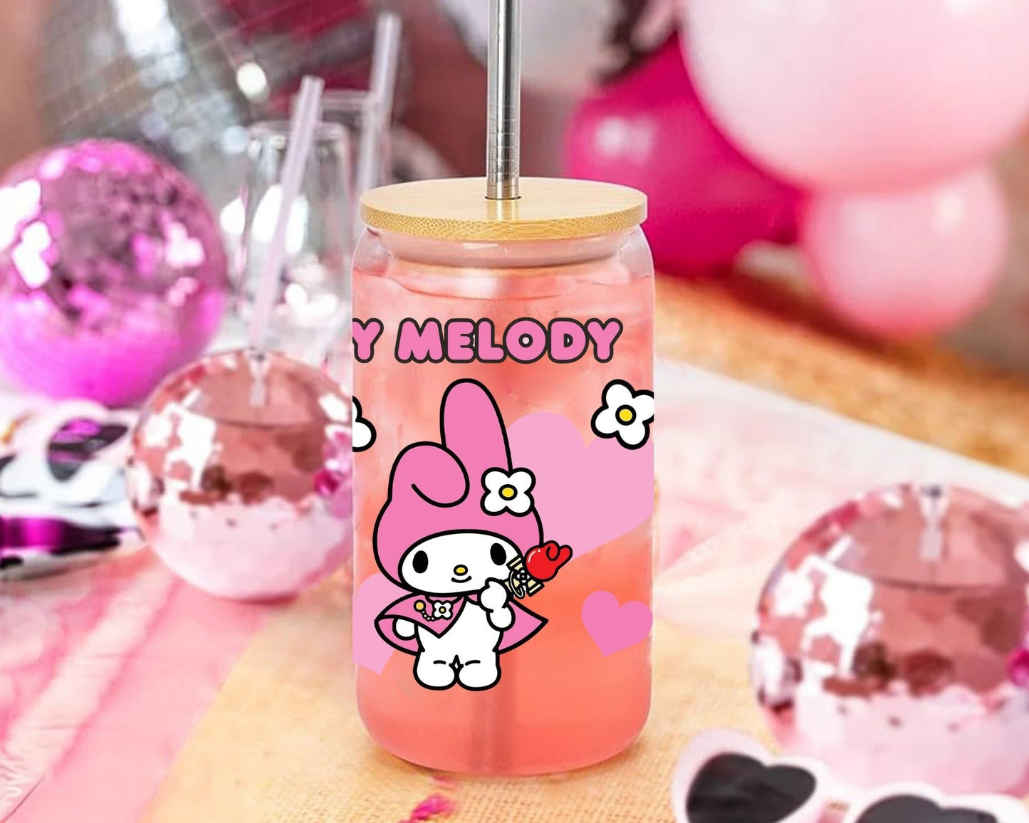 UVDTF Sanrio Anime Cup Wrap, Ready to Use Glass Cup Wrap for Glass Can | Ready to Apply UVDTF, UVDTF Transfers