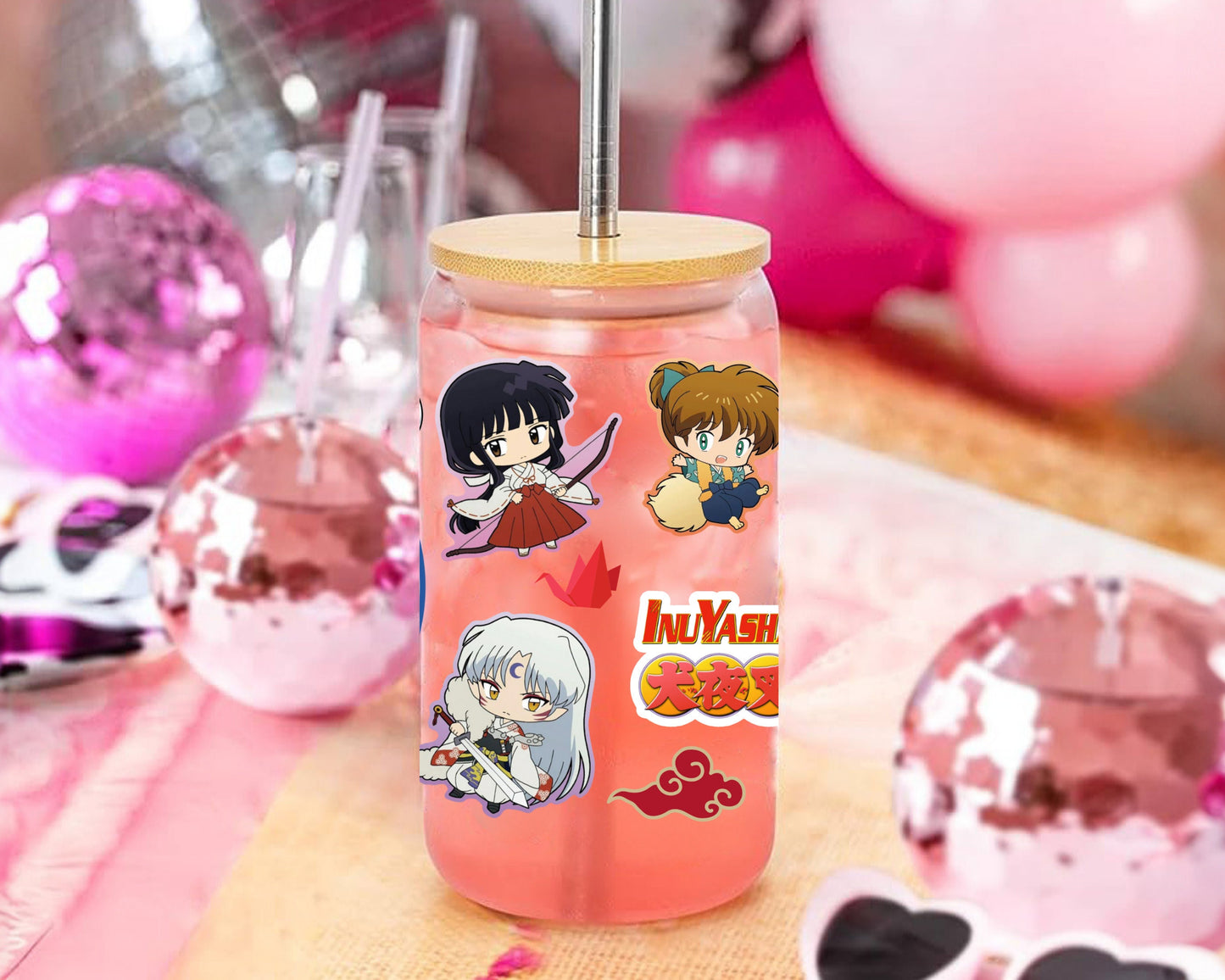 UVDTF Anime Cup Wrap, Ready to Use Glass Cup UVDTF transfers for Glass Can | Ready to Apply UVDTF wraps for Libbey Glass