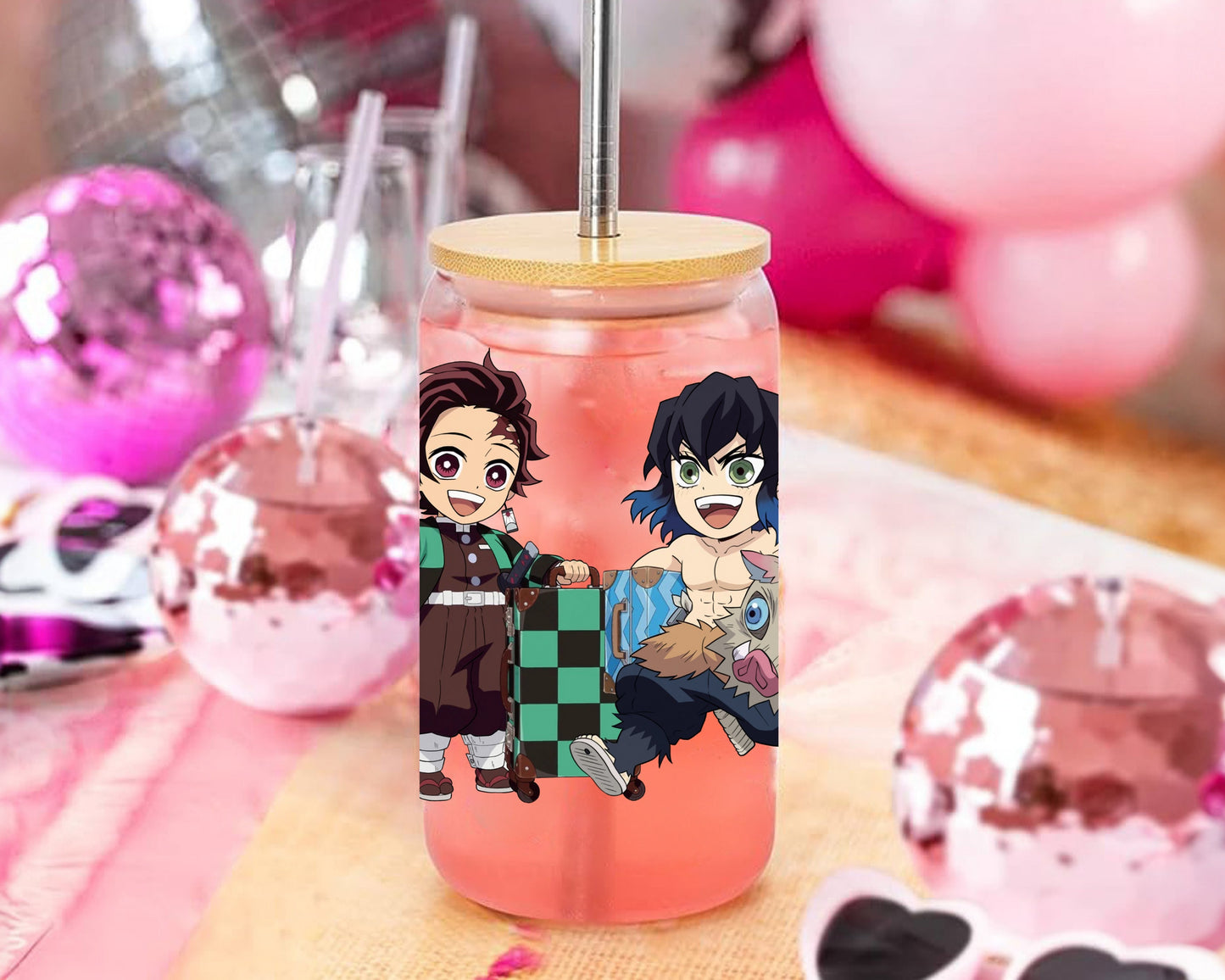 UVDTF Anime Cup Wrap, Ready to Use Glass Cup UVDTF transfers for Glass Can | Ready to Apply UVDTF wraps for Libbey Glass