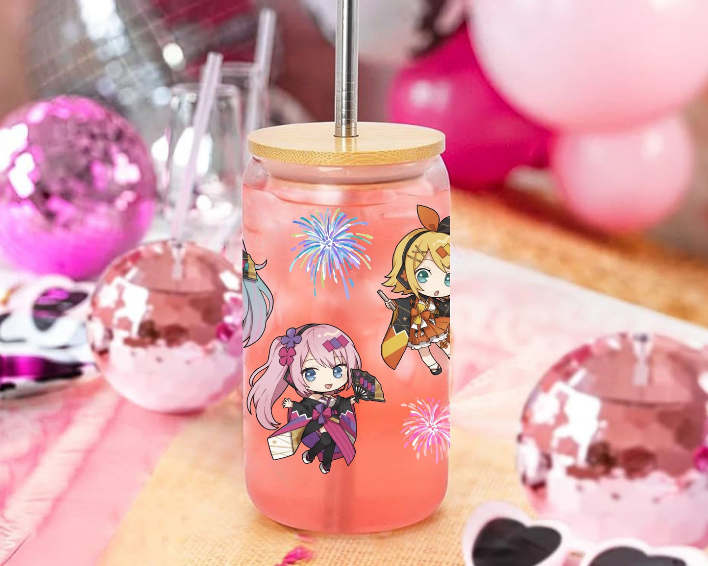 UVDTF Anime Cup Wrap, Ready to Use Glass Cup Wrap for Glass Can | Ready to Apply UVDTF, UVDTF Transfers