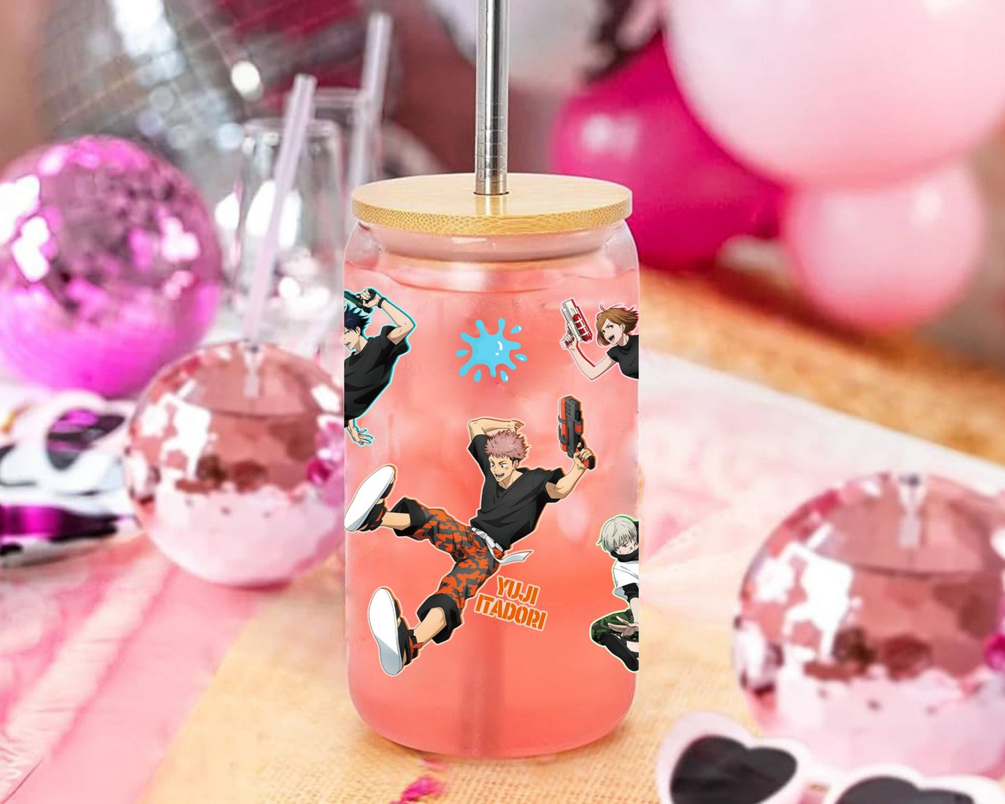 UVDTF Anime Cup Wrap, Ready to Use Glass Cup UVDTF transfers for Glass Can | Ready to Apply UVDTF wraps for Libbey Glass