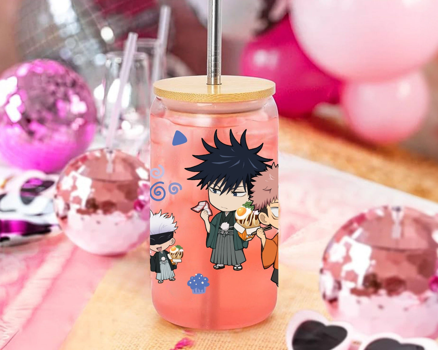UVDTF Anime Cup Wrap, Ready to Use Glass Cup UVDTF transfers for Glass Can | Ready to Apply UVDTF wraps for Libbey Glass