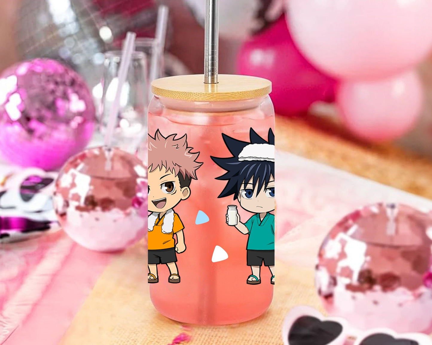 UVDTF Anime Cup Wrap, Ready to Use Glass Cup UVDTF transfers for Glass Can | Ready to Apply UVDTF wraps for Libbey Glass