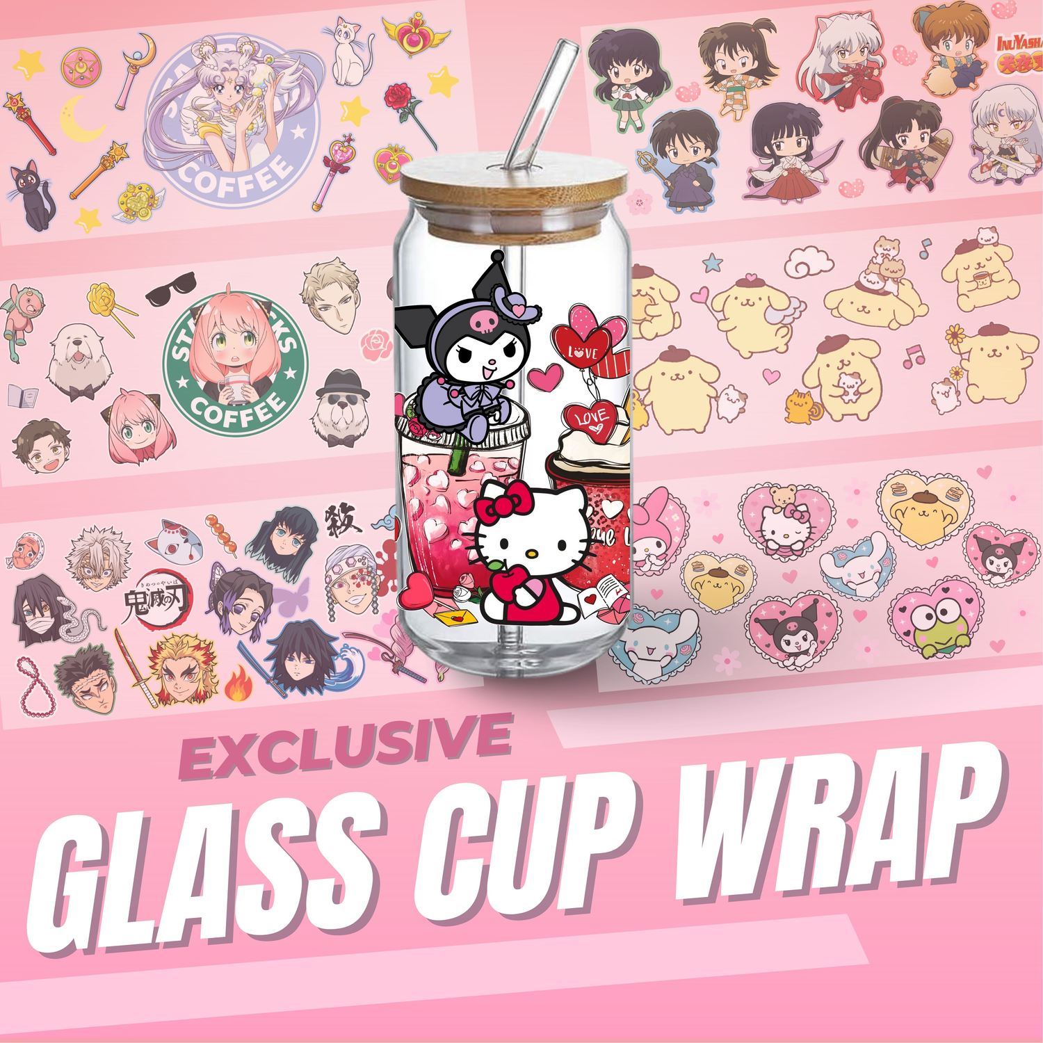 Sanrio Ice cream cup Anime 16oz Beer Can Glass with Straw and Lid –  SakuratopiaAnime
