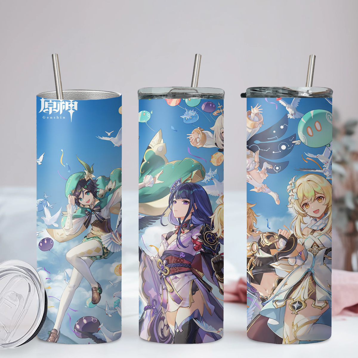 Genshin Impact Collection Anime 20oz Tumbler with Straw and Lid