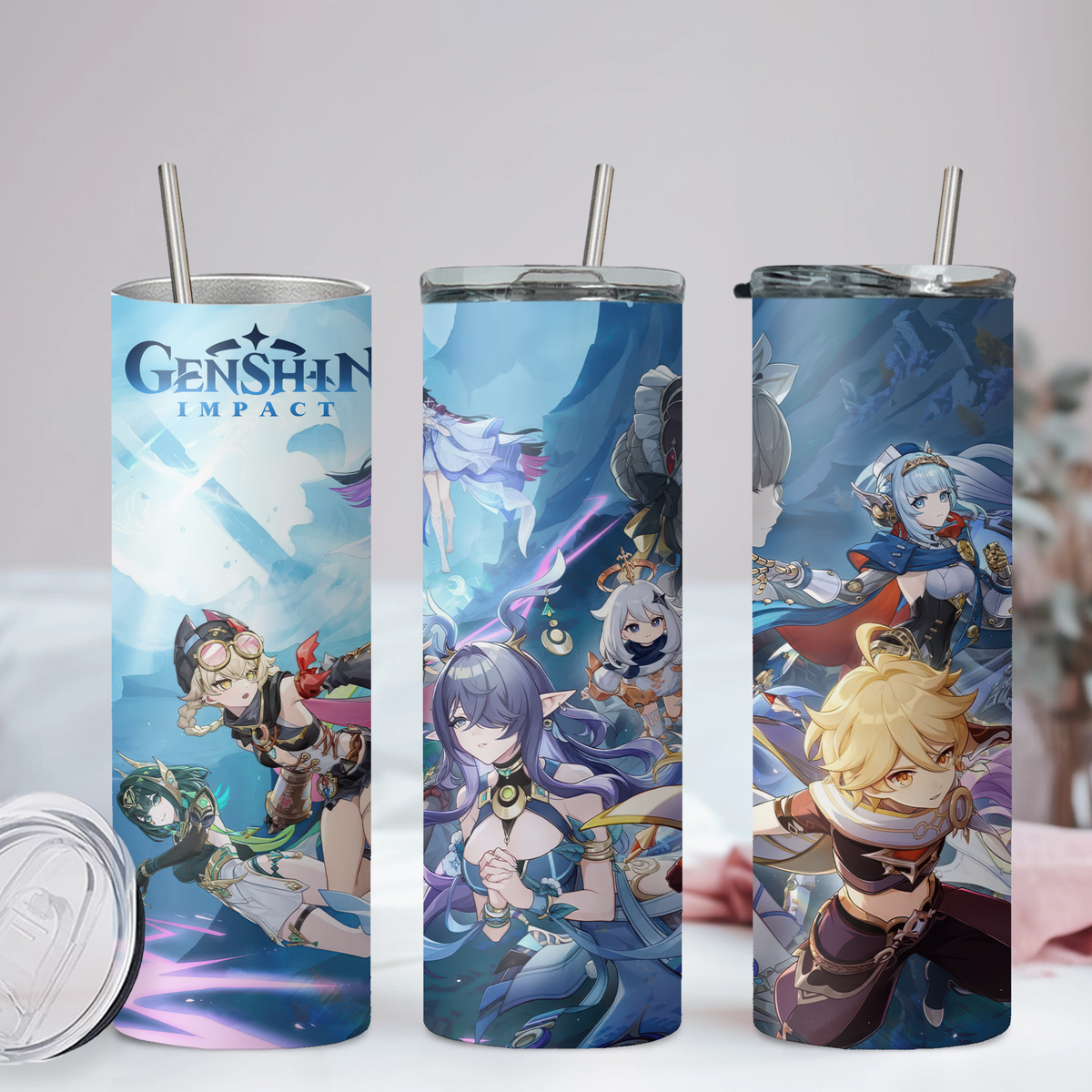 Genshin Impact Collection Anime 20oz Tumbler with Straw and Lid