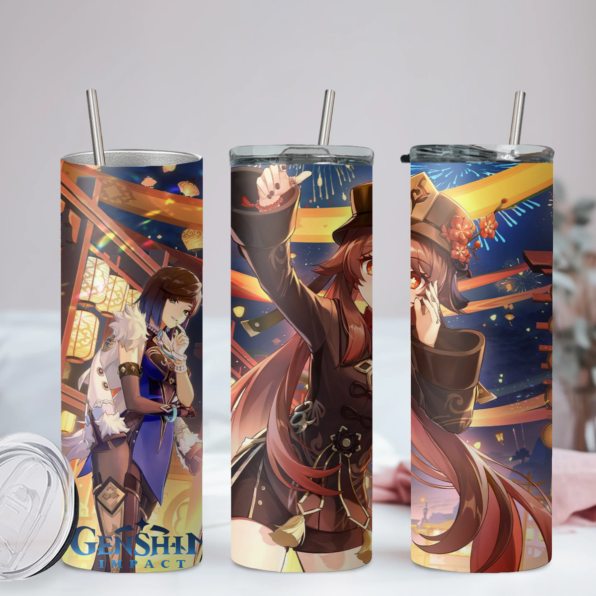 Genshin Impact Collection Anime 20oz Tumbler with Straw and Lid
