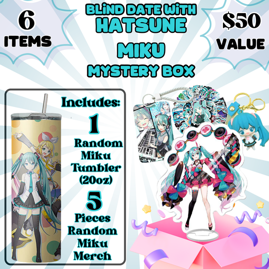 Blind Date with Miku Mystery Box – 20oz Tumbler + 5 Surprise Miku Merch Items