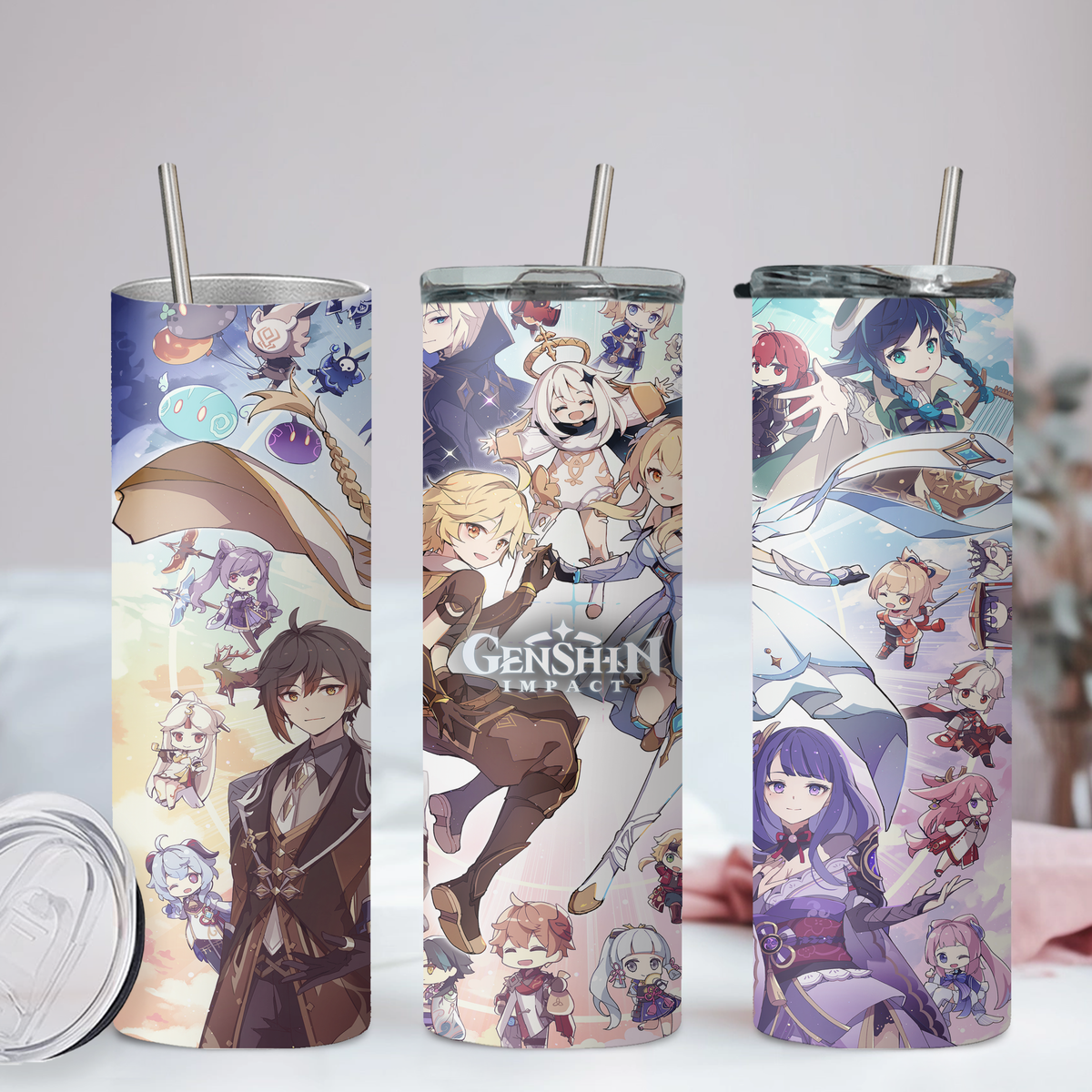 Genshin Impact Collection Anime 20oz Tumbler with Straw and Lid