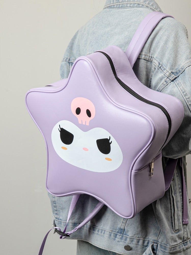 Purple Kuromi Star Big Eyes Girl Backpack Y2