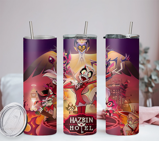 Hazbin Hotel Anime 20oz Tumbler with Straw and Lid