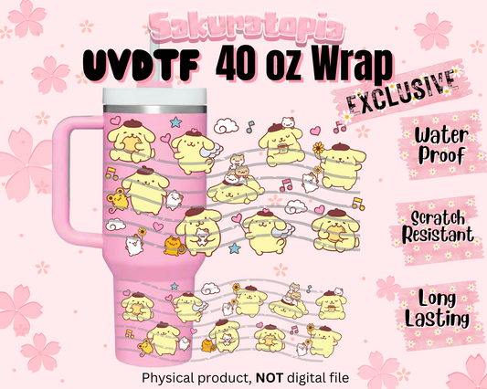 UVDTF 40oz Sanrio Tumbler Anime Wrap, Ready to Use Tumbler UVDTF transfers for tumbler | Ready to Apply UVDTF wraps for 40oz tumbler