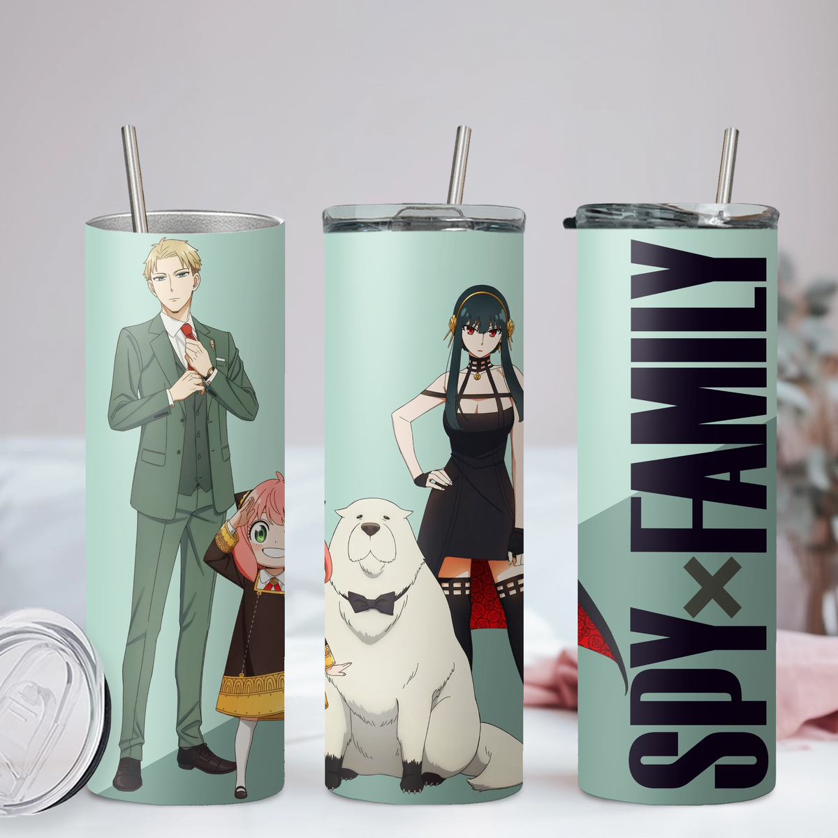Spy X family Anya Kawaii Anime 20oz Tumbler with Straw and Lid