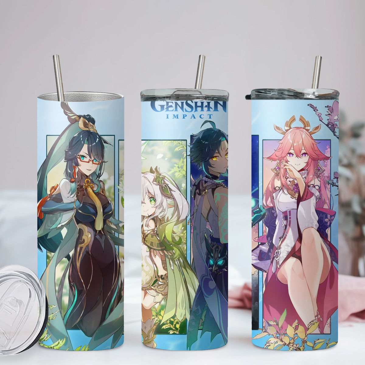 Genshin Impact Collection Anime 20oz Tumbler with Straw and Lid
