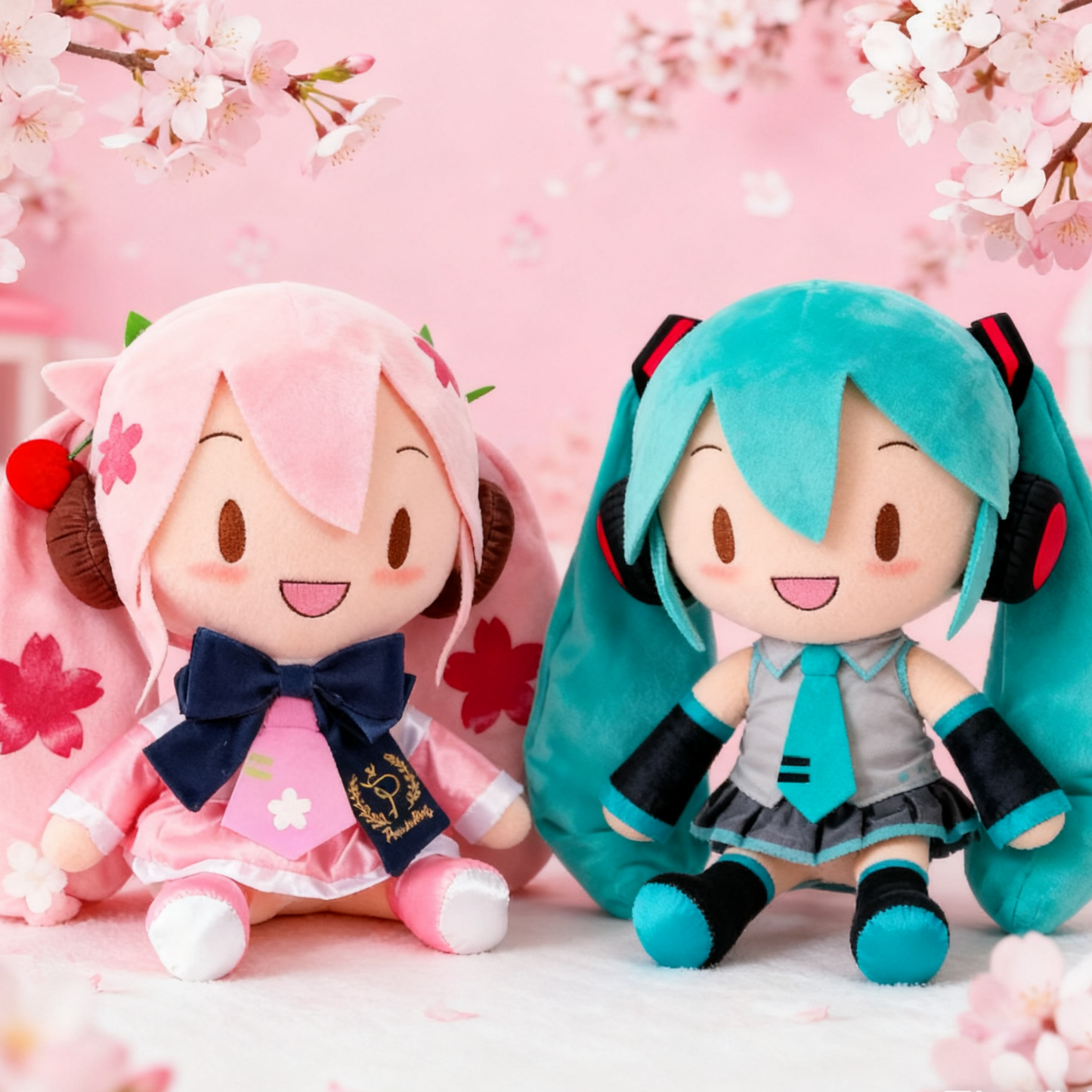 Hatsune Miku 12.5" Plush Doll – Original Miku and Sakura Miku soft Collectible Anime Plush Toy