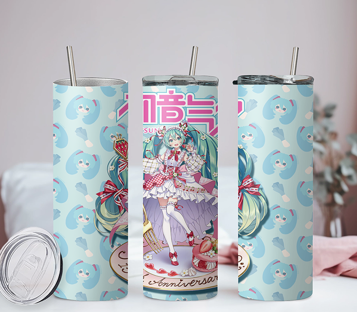 Miku Collection Anime 20oz Tumbler with Straw and Lid