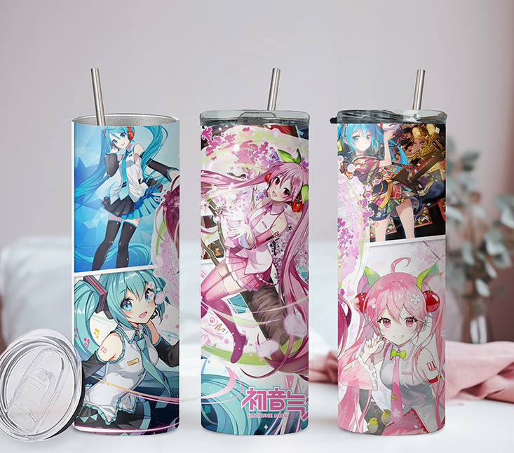 Miku Collection Anime 20oz Tumbler with Straw and Lid