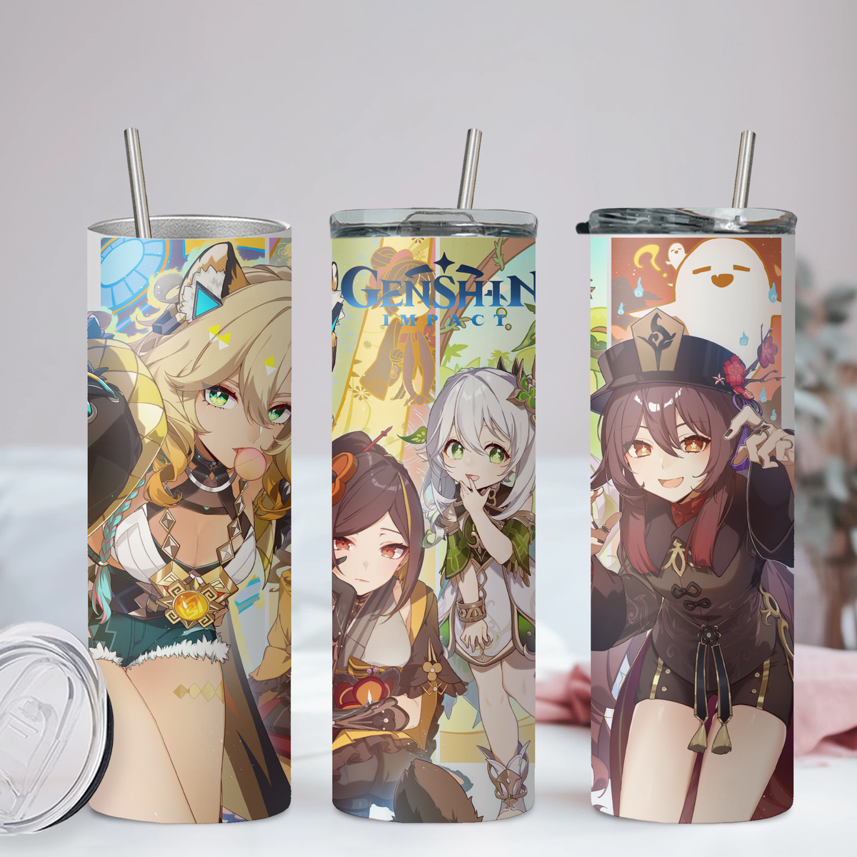 Genshin Impact Collection Anime 20oz Tumbler with Straw and Lid