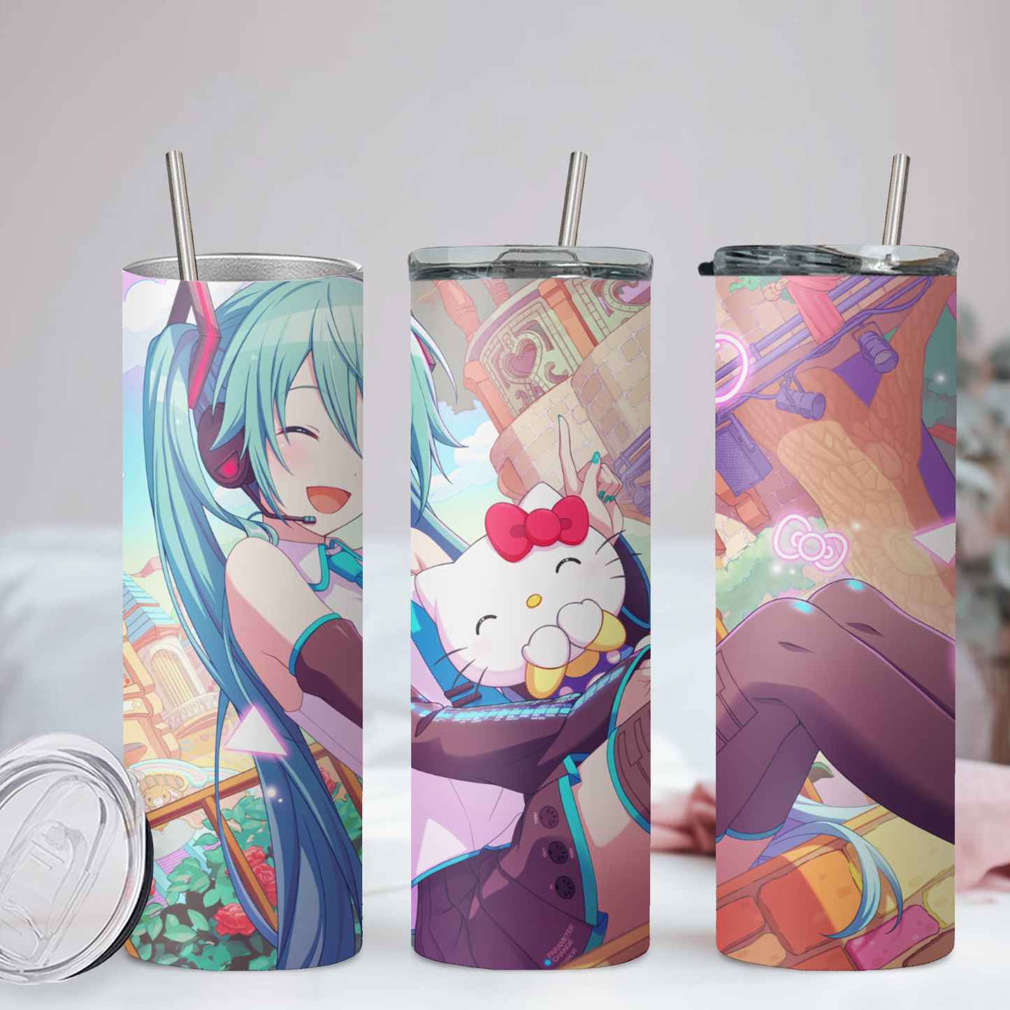 Miku Collection Anime 20oz Tumbler with Straw and Lid