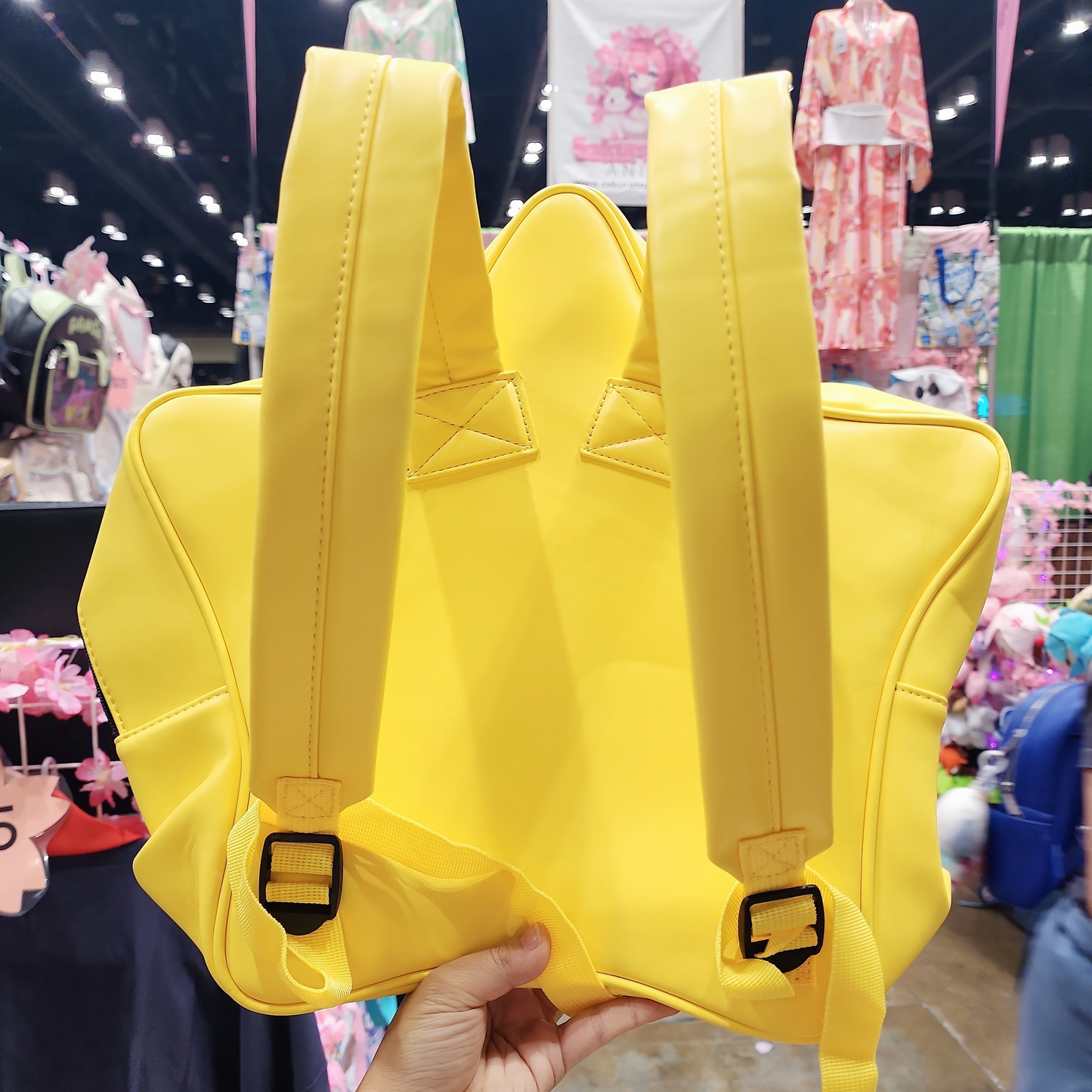 Large Yellow Star ITA backpack, kawaii star bag, ita backpack, enamel pin ita bag, PU leather ita bag, cosplay bag, anime convention ita bag