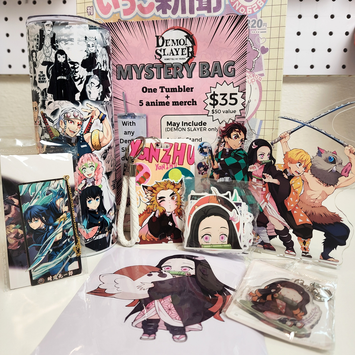 Blind Date with Demon Slayer  Mystery Box – 20oz Tumbler + 5 Surprise Demon Slayer Items