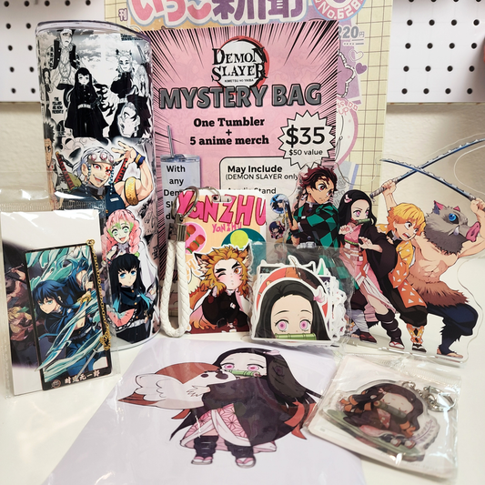 Blind Date with Demon Slayer  Mystery Box – 20oz Tumbler + 5 Surprise Demon Slayer Items
