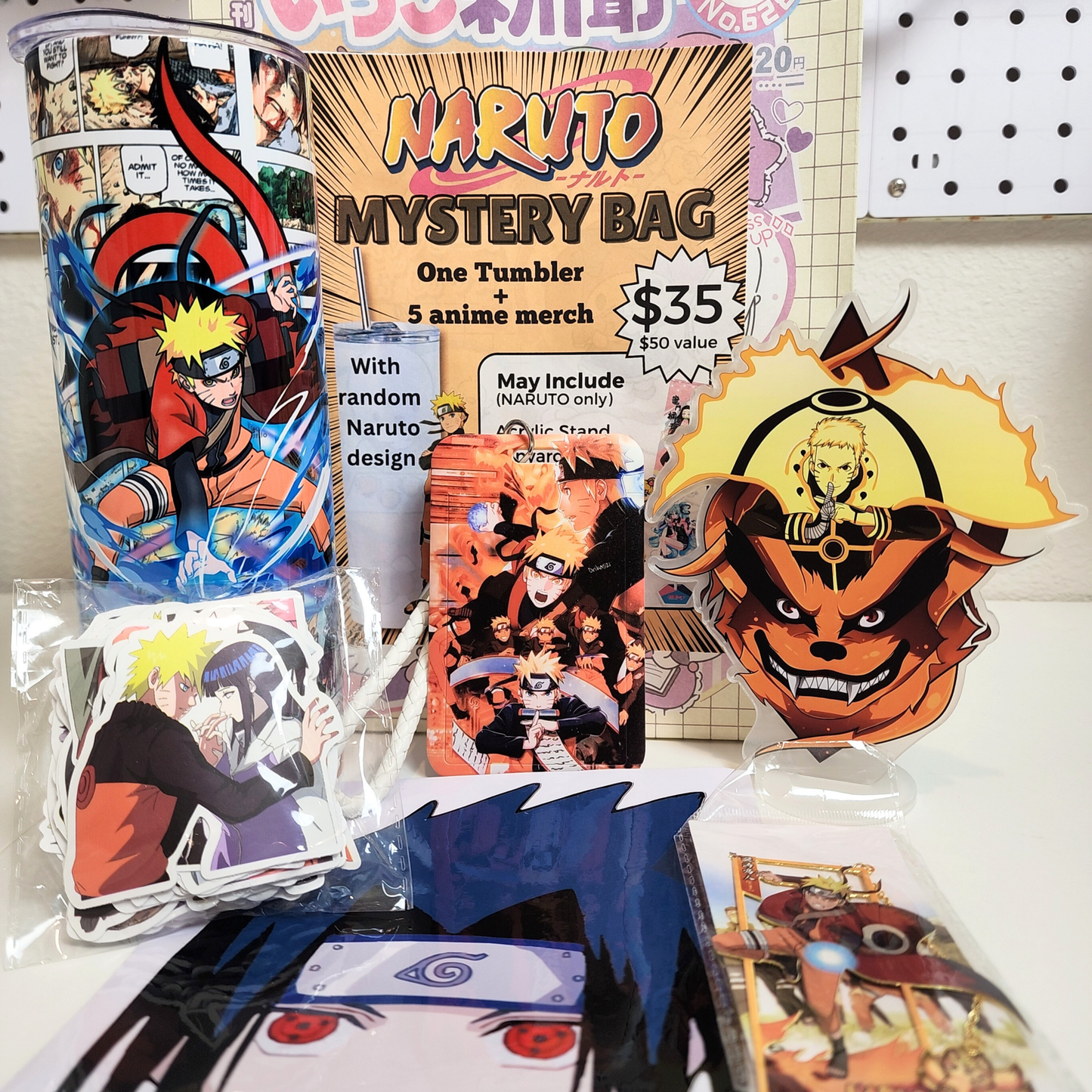 Blind Date with Naruto Mystery Box – 20oz Tumbler + 5 Surprise Naruto Merch Items