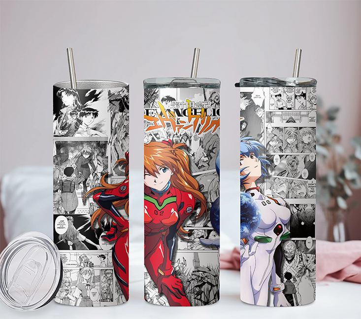 Neon Genesis Evangelion Anime 20oz Tumbler with Straw and Lid