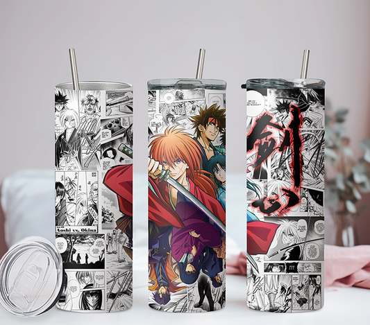 Rurouni Kenshin Anime 20oz Tumbler with Straw and Lid