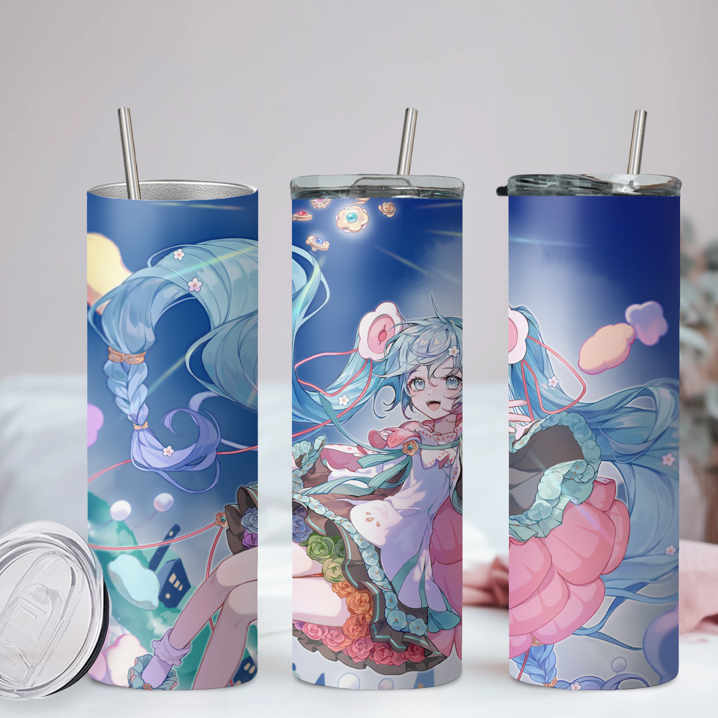 Miku Collection Anime 20oz Tumbler with Straw and Lid