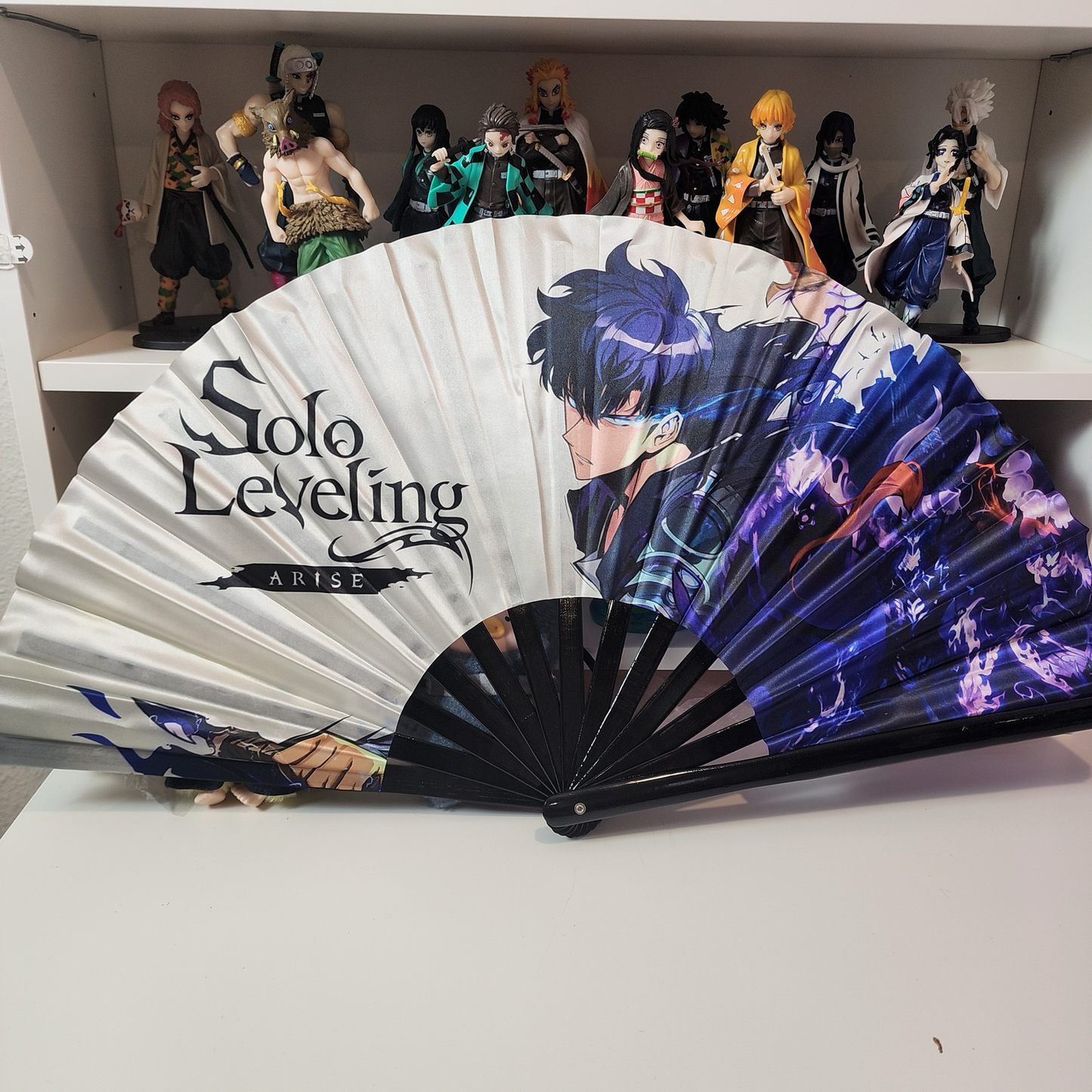 Solo Leveling Anime Clack Fan, Anime Rave Clack Fan, Anime Party Clack Fan, Club fan, UV glow fan, Snap fan, festival fan, 13 inch Fan