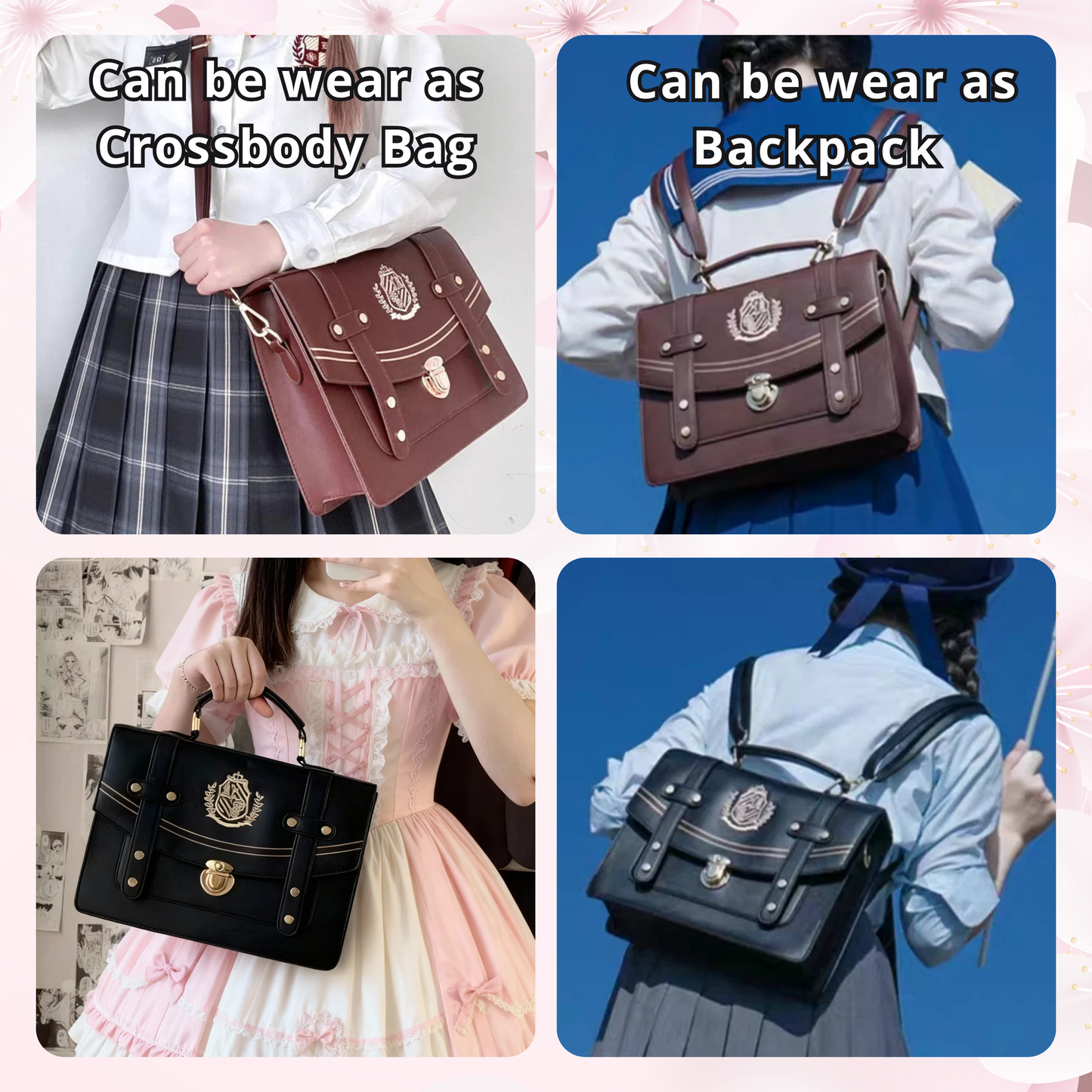 Vintage Embroidery  ITA Backpacks & Crossbody Messenger Bag, Women Handbags Luxury Design Shoulder Crossbody Bags