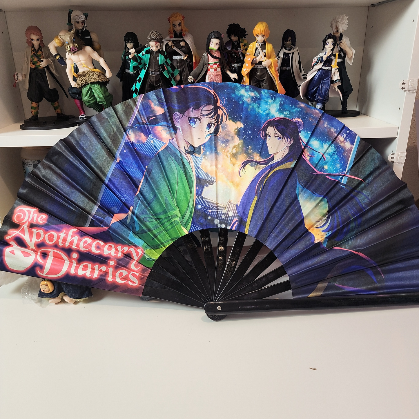 The apothecary Dairy Anime Clack Fan, Anime Rave Clack Fan, Anime Party Clack Fan, Club fan, UV glow fan, Snap fan, festival fan, 13 inch Fan