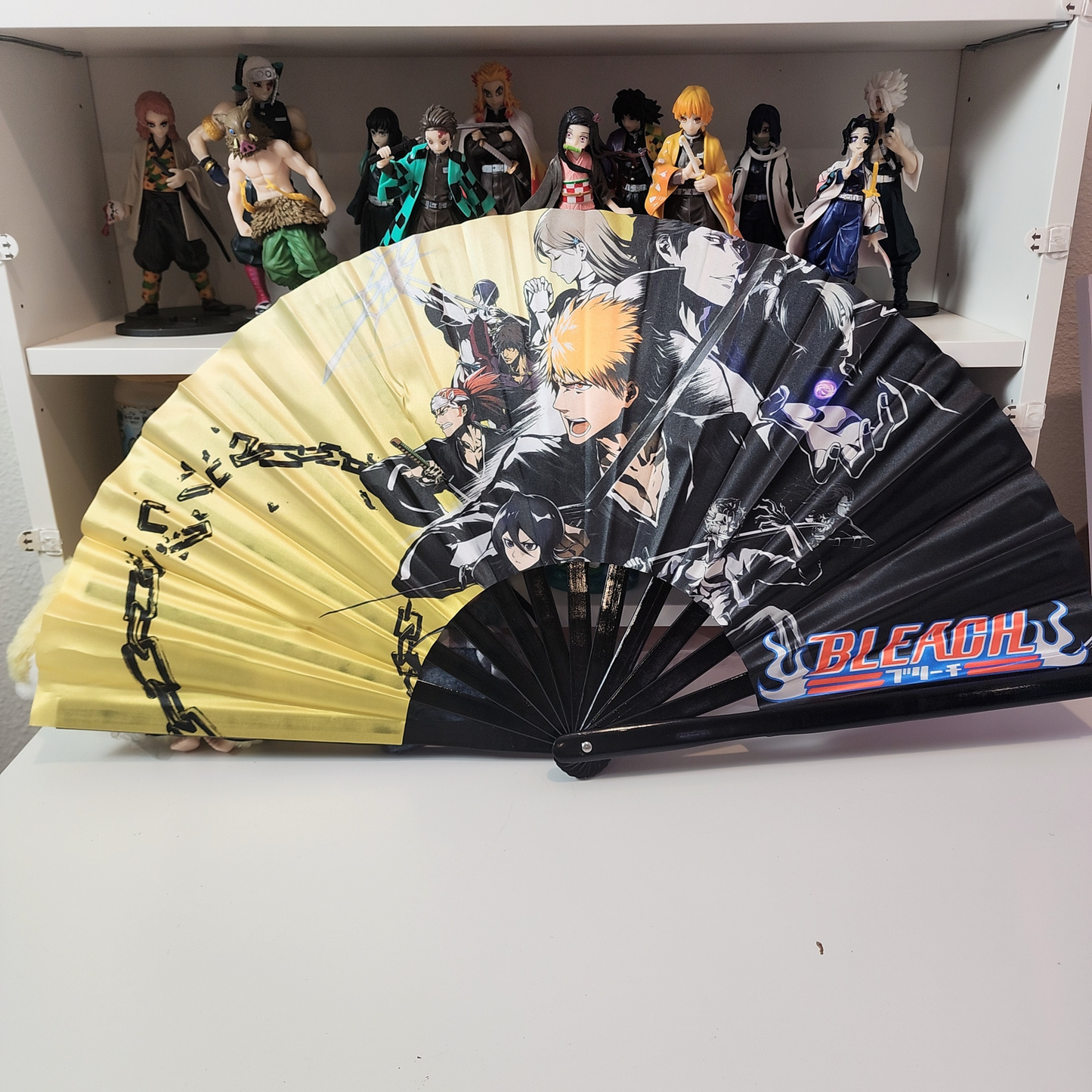 Bleach Anime Clack Fan, Anime Rave Clack Fan, Anime Party Clack Fan, Club fan, UV glow fan, Snap fan, festival fan, 13 inch Fan