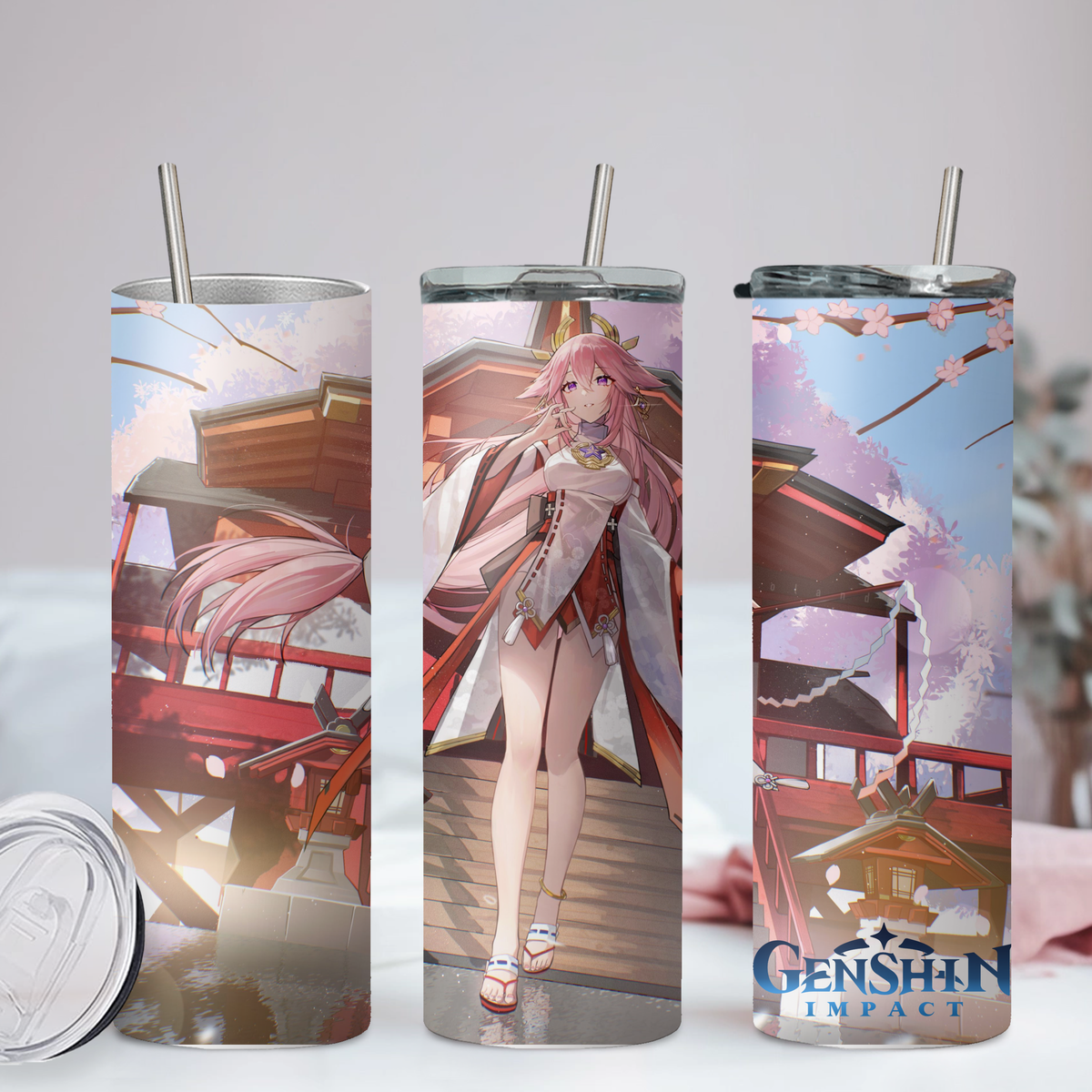 Genshin Impact Collection Anime 20oz Tumbler with Straw and Lid