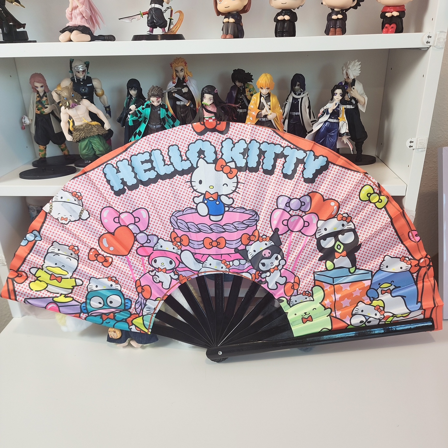 HK Anime Clack Fan, Anime Rave Clack Fan, Anime Party Clack Fan, Club fan, UV glow fan, Snap fan, festival fan, 13 inch Fan