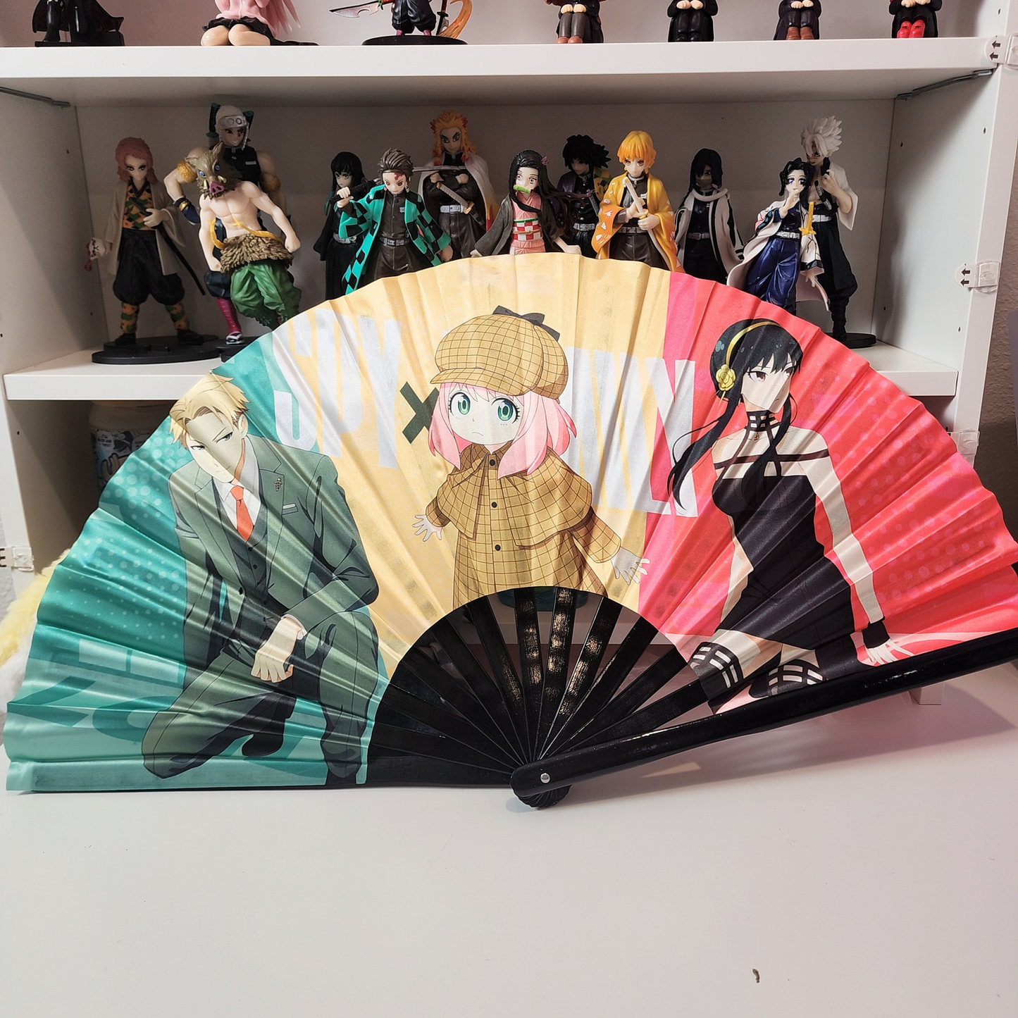 Spy X Family Anime Clack Fan, Anime Rave Clack Fan, Anime Party Clack Fan, Club fan, UV glow fan, Snap fan, festival fan, 13 inch Fan