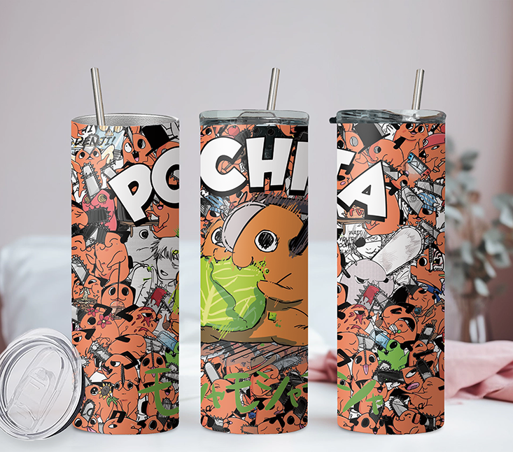 Chainsaw Man Collection Anime 20oz Tumbler with Straw and Lid