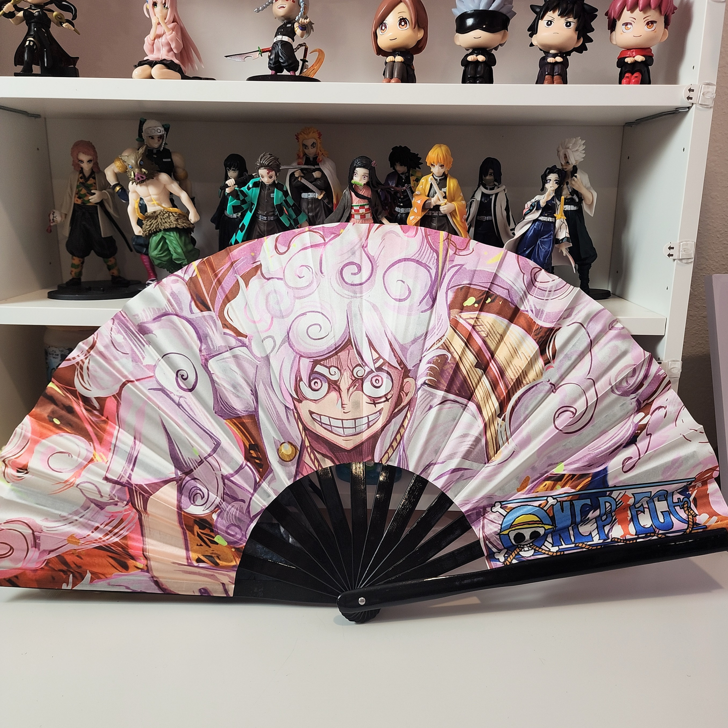 One Piece Anime Clack Fan, Anime Rave Clack Fan, Anime Party Clack Fan, Club fan, UV glow fan, Snap fan, festival fan, 13 inch Fan