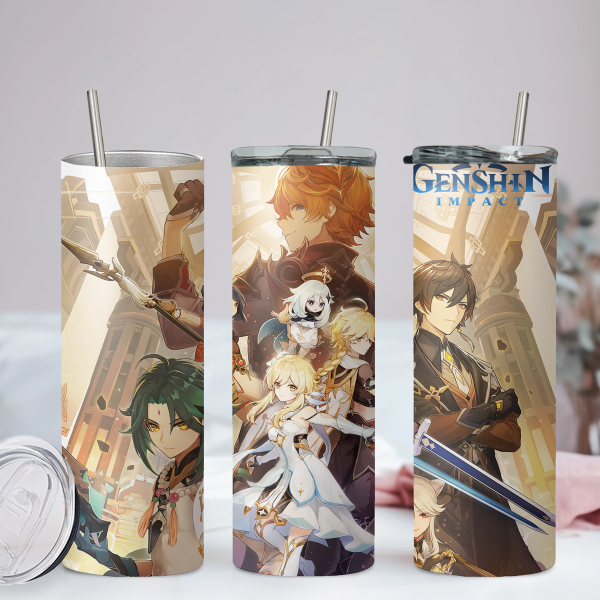 Genshin Impact Collection Anime 20oz Tumbler with Straw and Lid