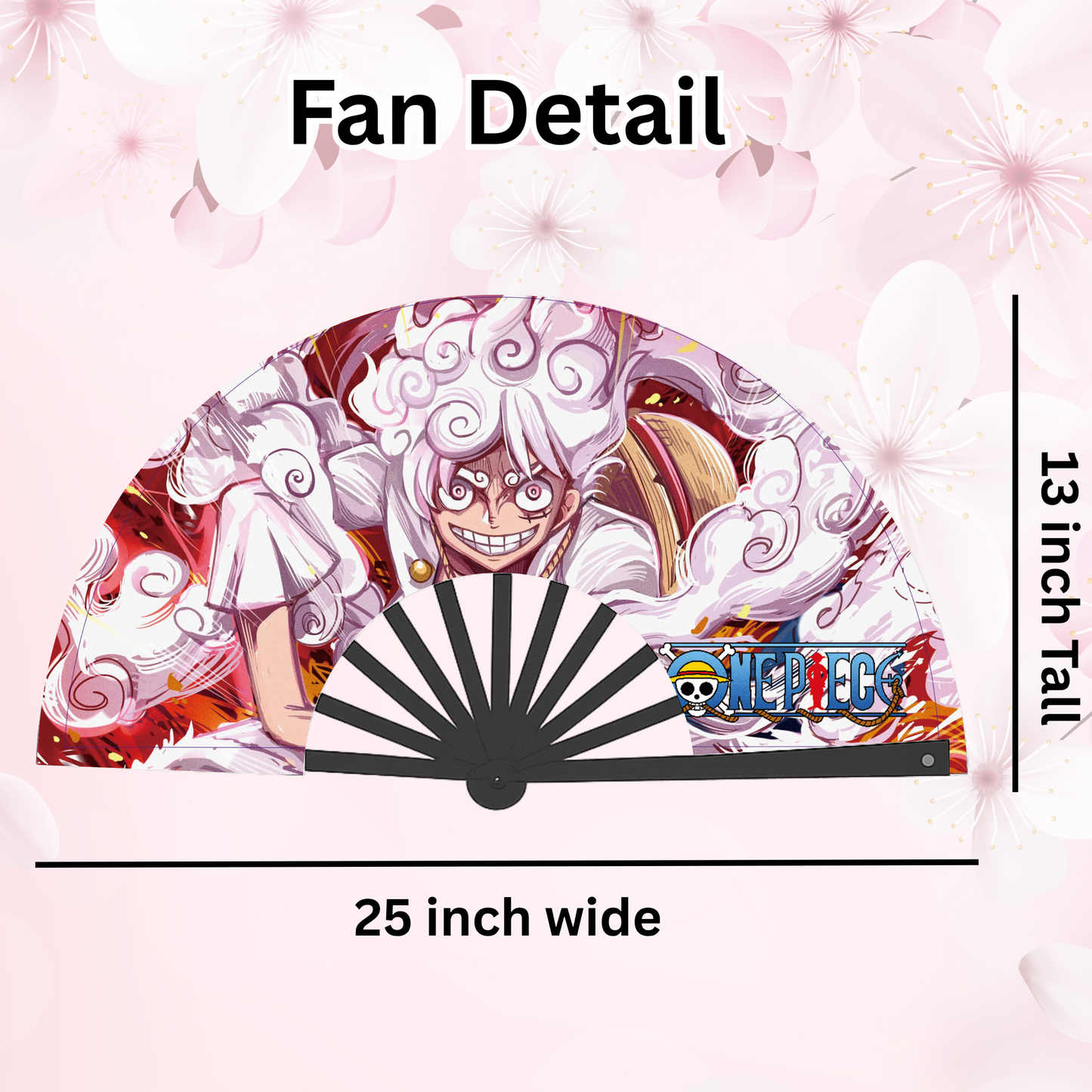 One Piece Anime Clack Fan, Anime Rave Clack Fan, Anime Party Clack Fan, Club fan, UV glow fan, Snap fan, festival fan, 13 inch Fan