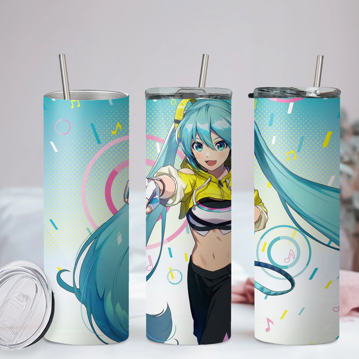 Miku Collection Anime 20oz Tumbler with Straw and Lid